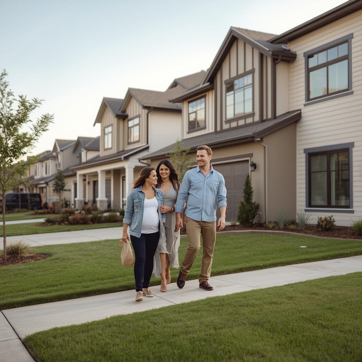 Happy couple with house keys