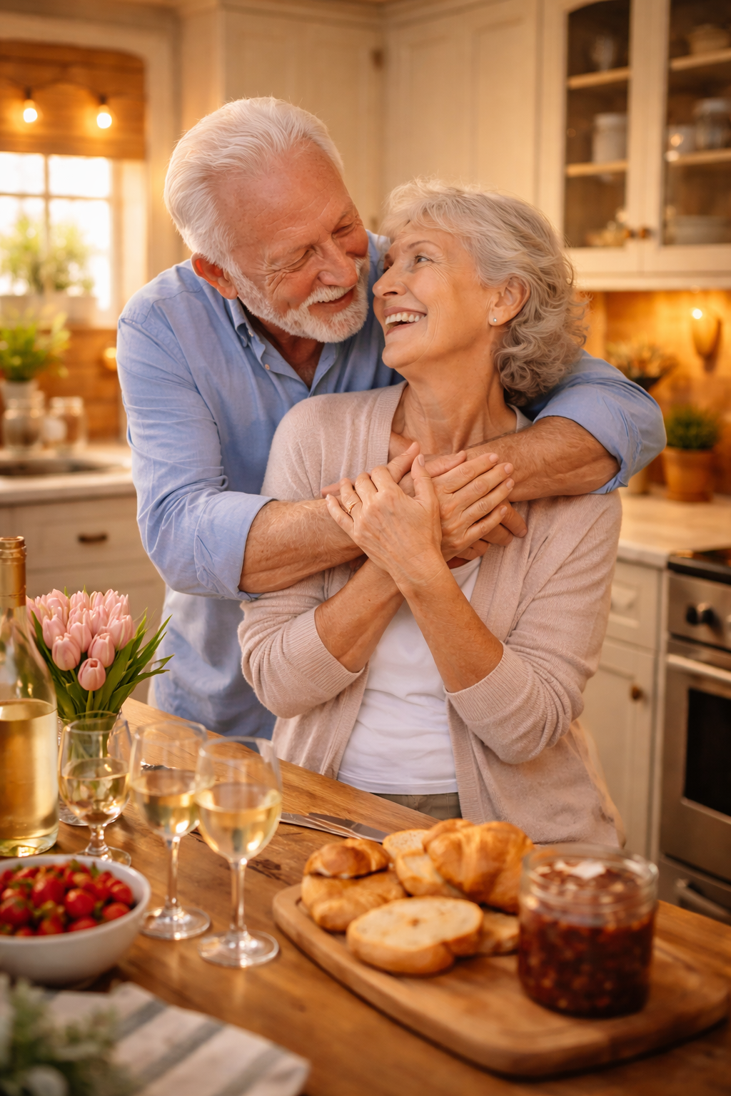 Senior couple enjoying their kitchen at home